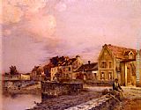 Figures At The Village Pond, Sunset by Jean-Charles Cazin